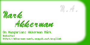 mark akkerman business card